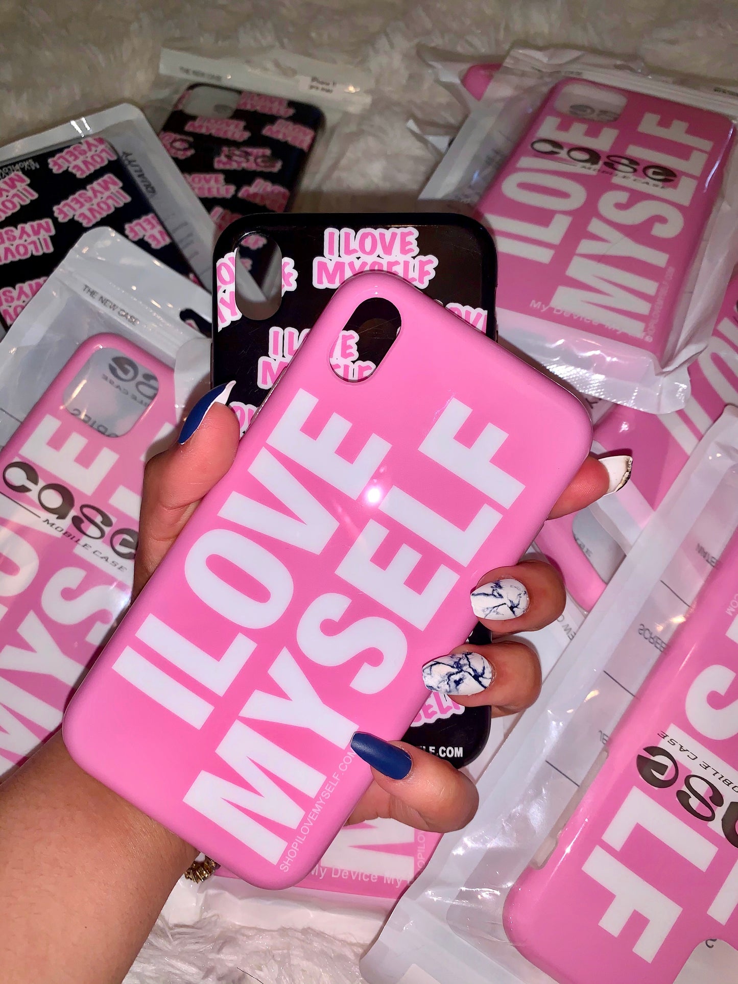 PINK "I LOVE MYSELF" PHONE CASE