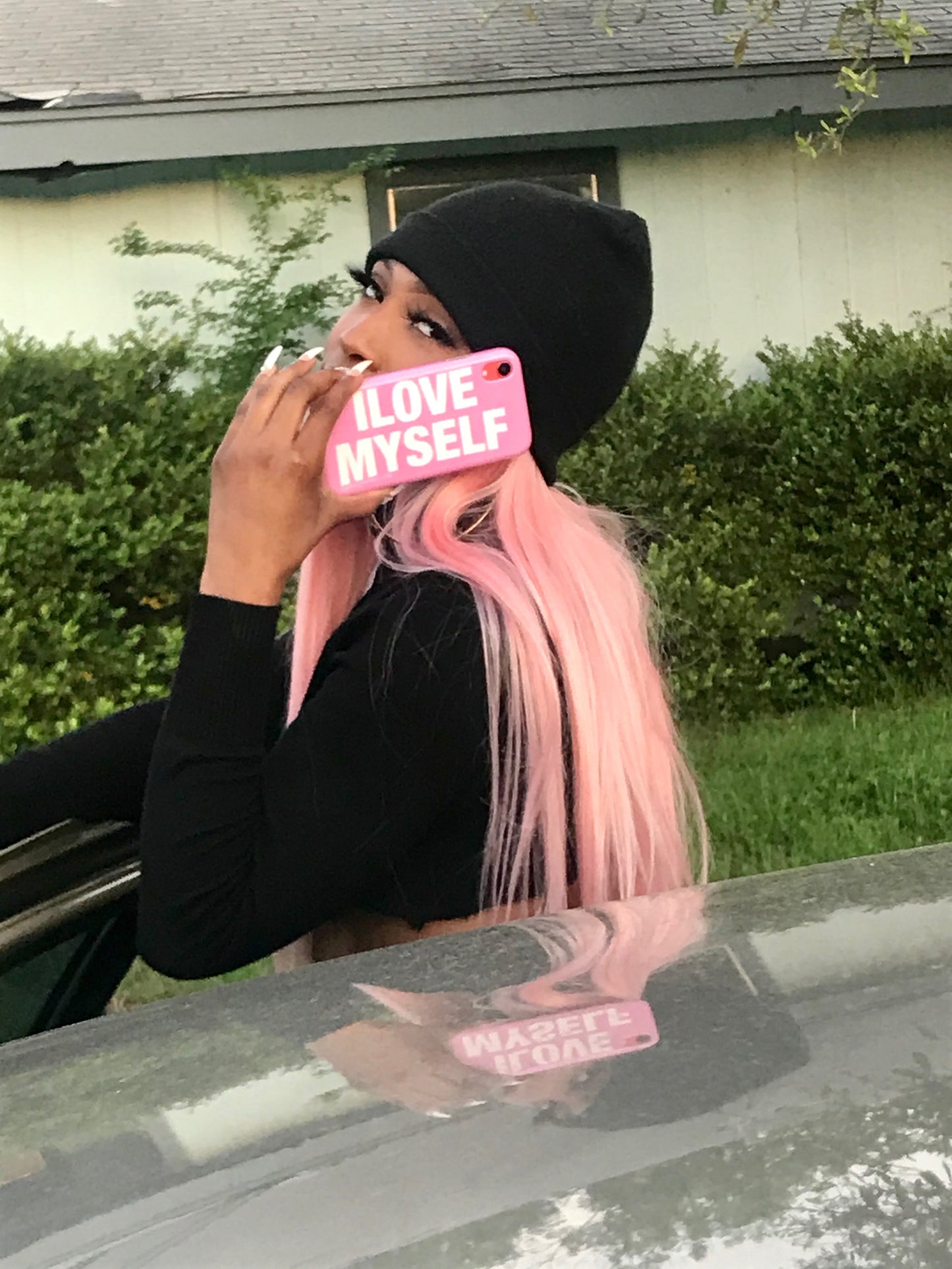 PINK "I LOVE MYSELF" PHONE CASE